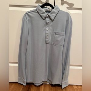 Criquet Men’s Long-Sleeve Polo, Large, slim fit